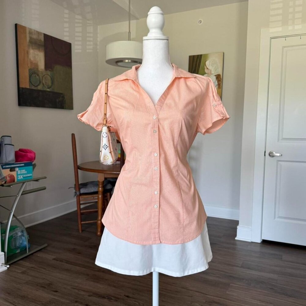 CATO Orange Blouse with Bow Tie